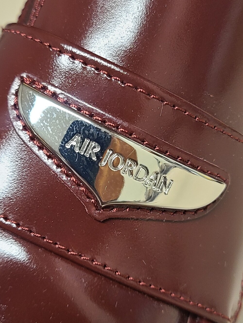 Air Jordan Team Red patent leather chunky platform loafer mules size 9 - Picture 4 of 12